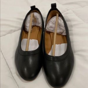 New leather J.Crew black flats, 8.5